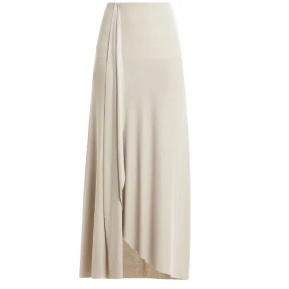 BCBGMaxAzria Logan Tan Side Slit Ruffle Maxi Skirt Medium - Picture 4 of 12